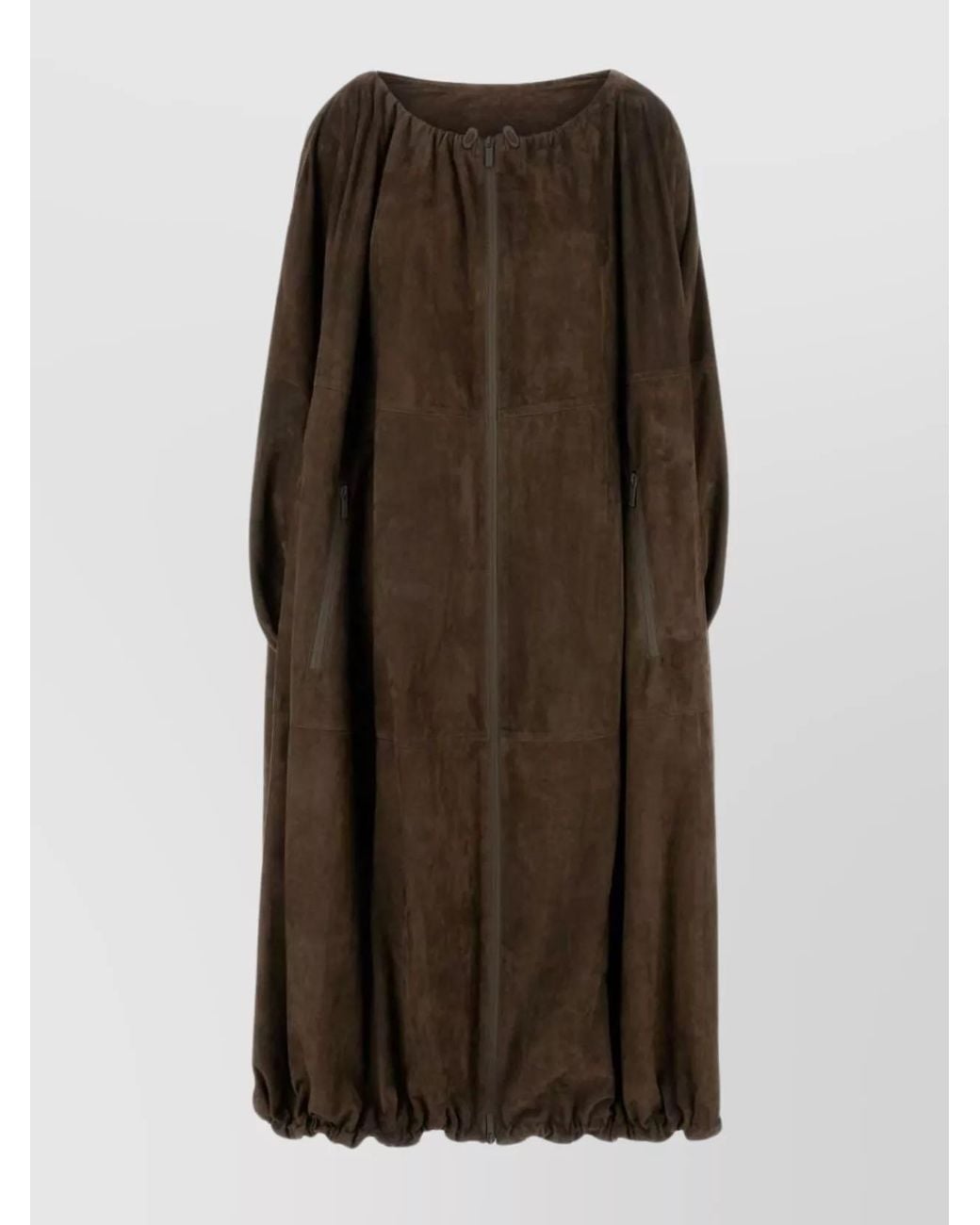 Ferragamo Brown Suede Oversized Coat