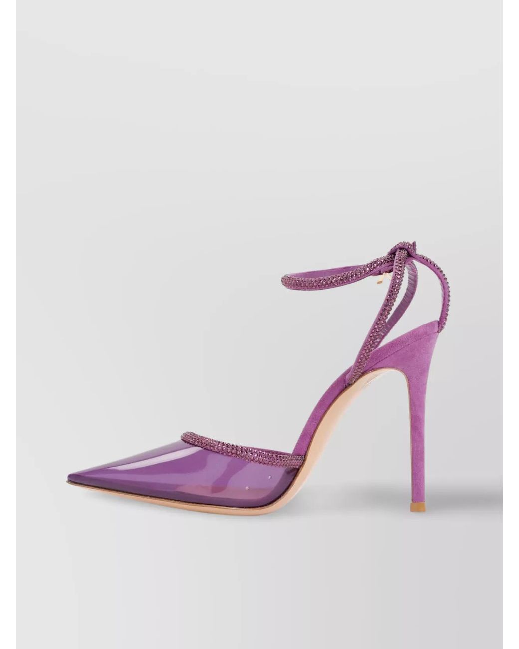 Gianvito Rossi Pink Suede Leather Strass Sandals