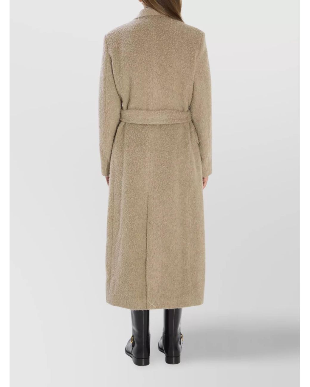 Golden Goose Deluxe Brand Natural Double-Breasted Belted Coat
