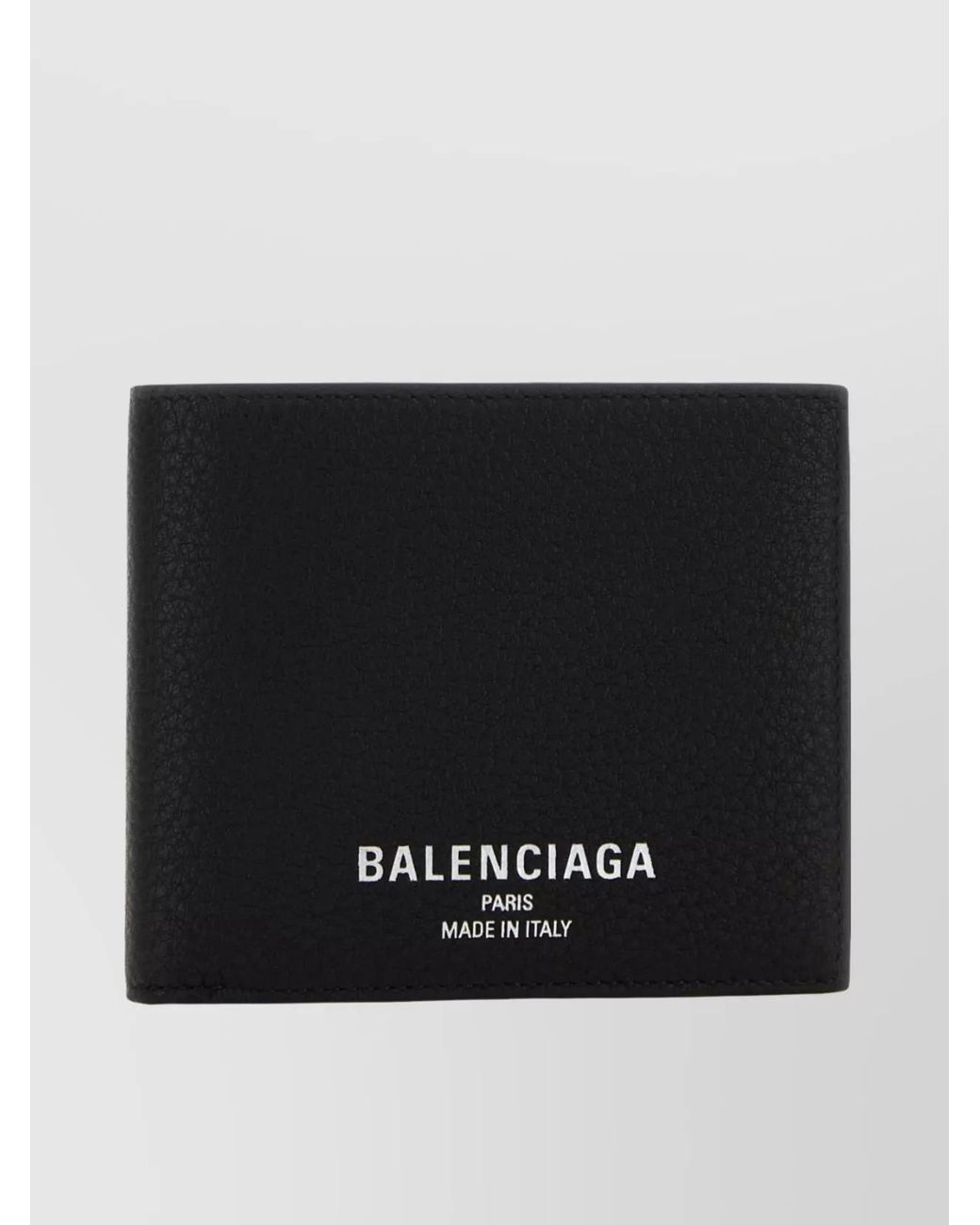 Balenciaga Black Hammered Leather Bi-Fold Wallet for men