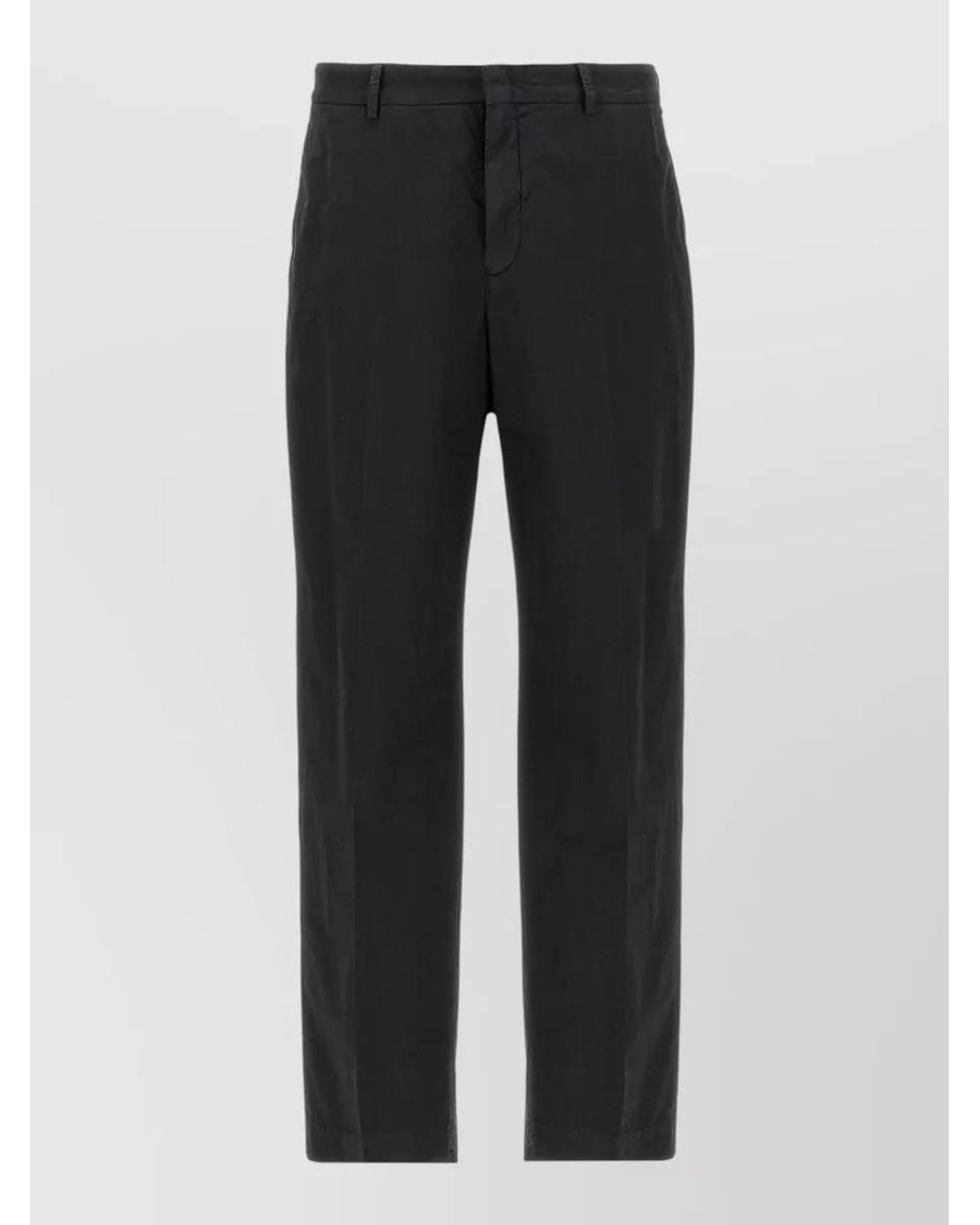 Cellar Door Black Stretch Cotton Straight-Leg Trousers for men