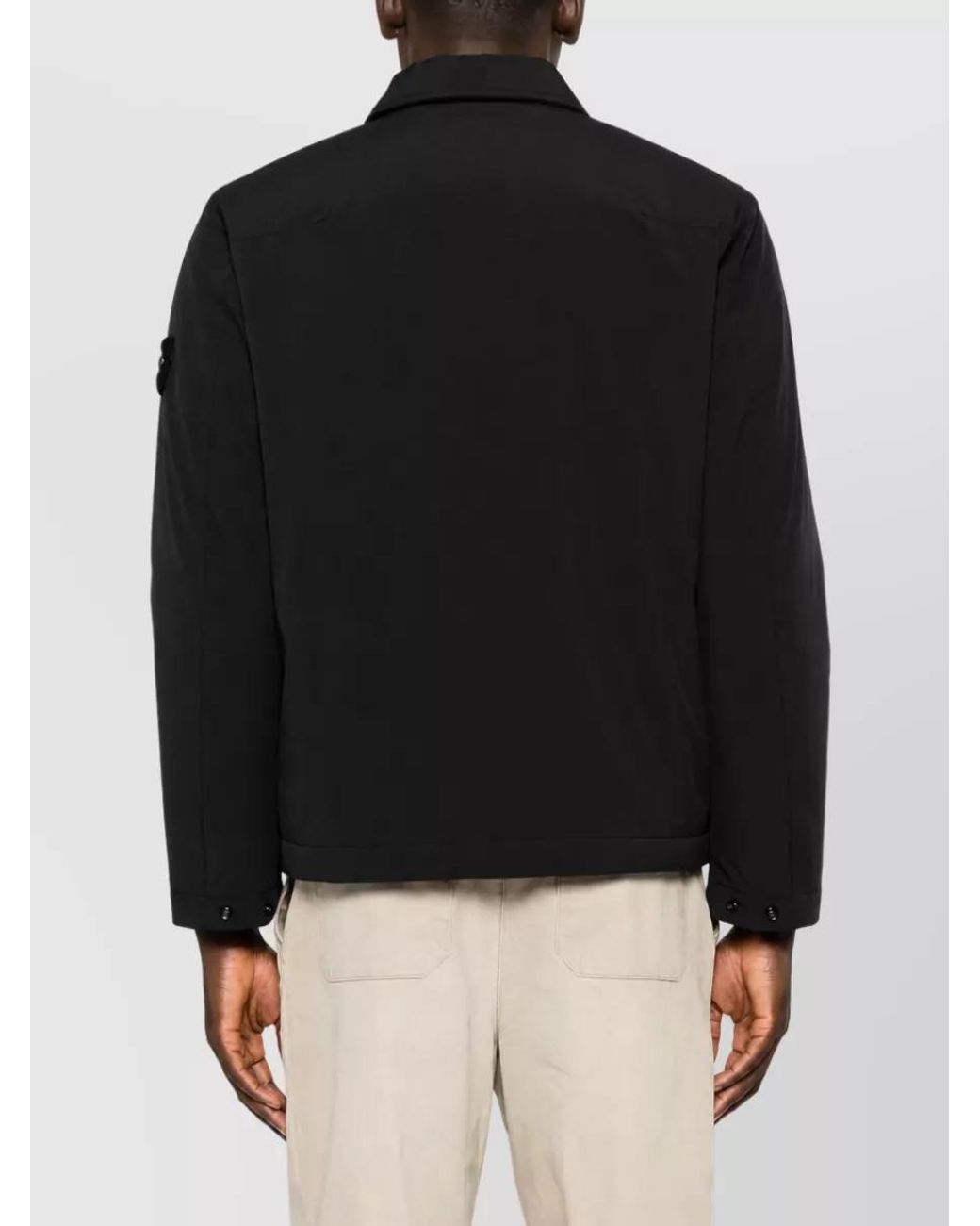 Stone Island Black Single Breasted Coat for men
