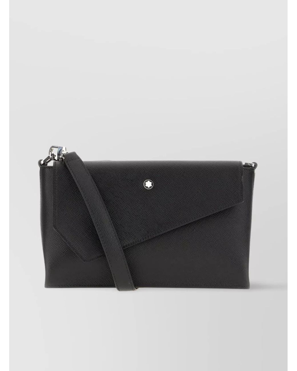 Montblanc Black Leather Crossbody Messenger Bag for men