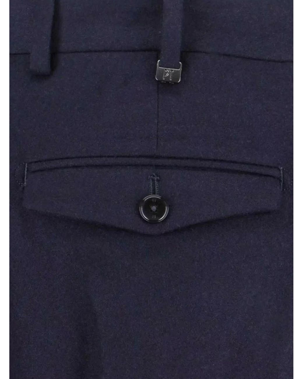 PT Torino Blue Cashmere Straight-Leg Tailored Trousers for men