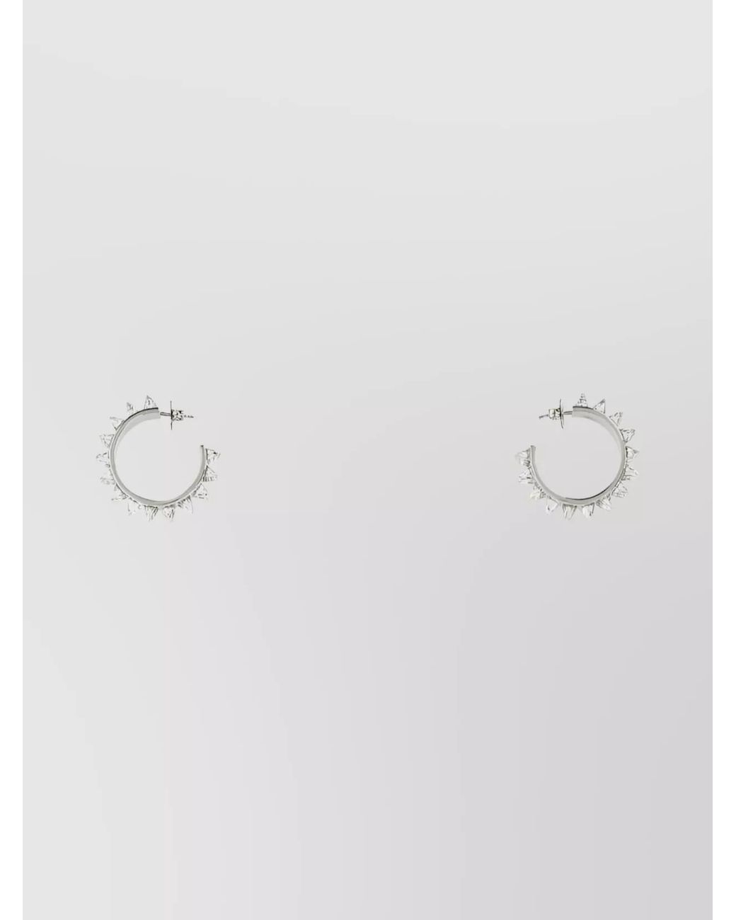 AMINA MUADDI White Embellished Hoop Earrings