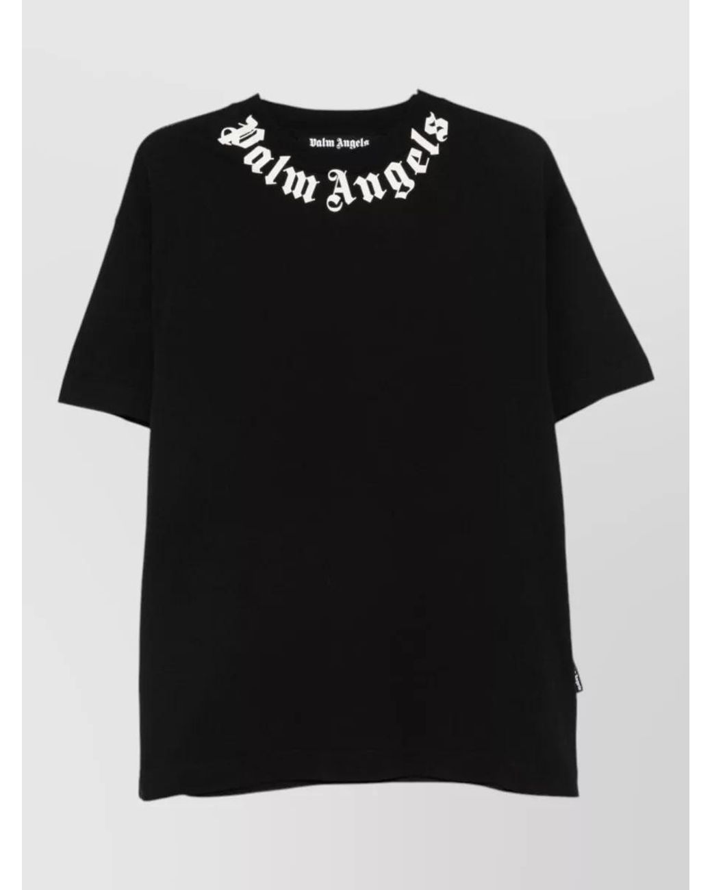 Palm Angels Black Cotton Logo Crewneck T-Shirt for men