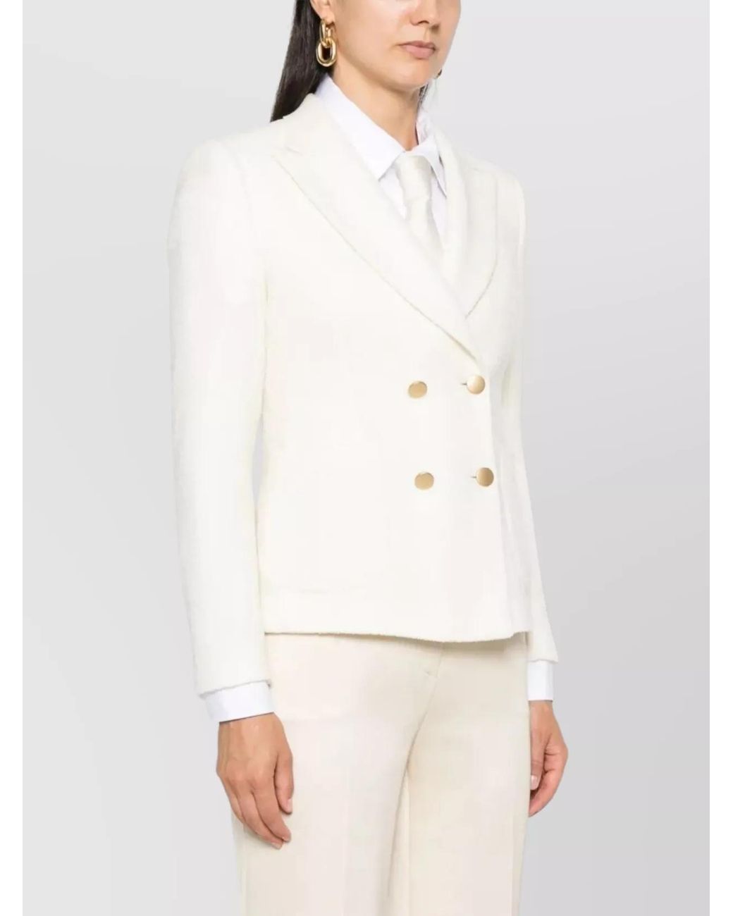 Tagliatore White Virgin Wool Blazer