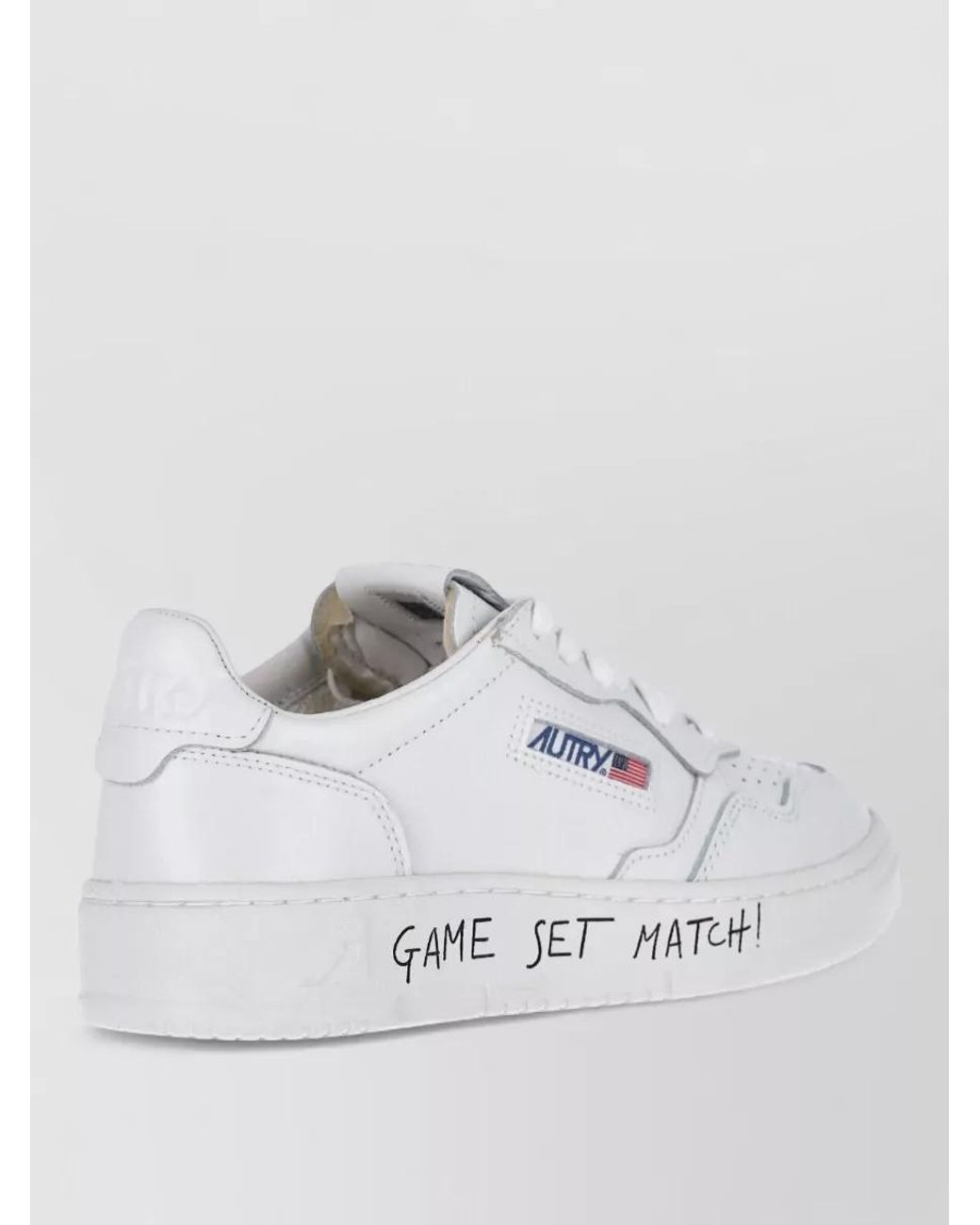 Autry White Leather Low-Top Sneakers