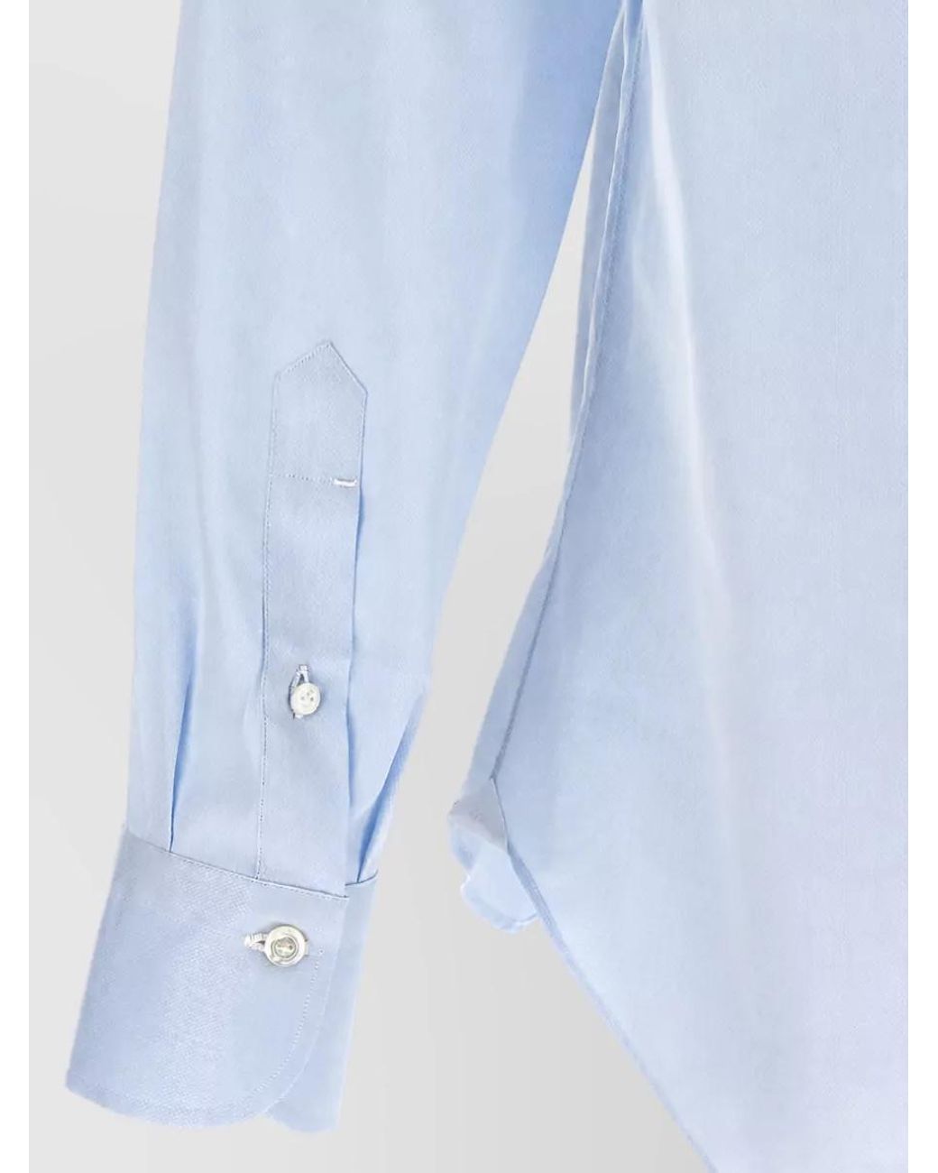 Finamore 1925 Blue Cotton Textured Shirt for men