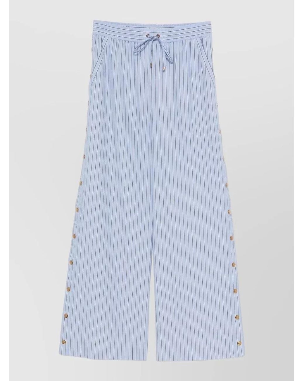Zimmermann Blue Striped Wide-Leg Trousers