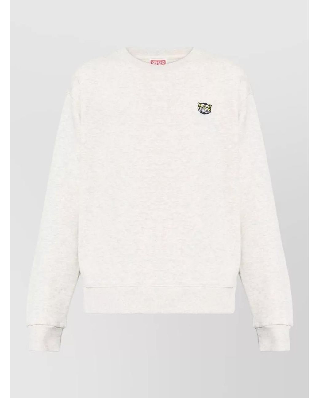 KENZO Natural Cotton Appliqué Crewneck Sweatshirt for men