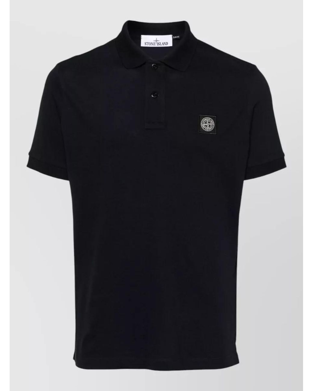Stone Island Black Slim-Fit Cotton Piqué Polo Shirt for men
