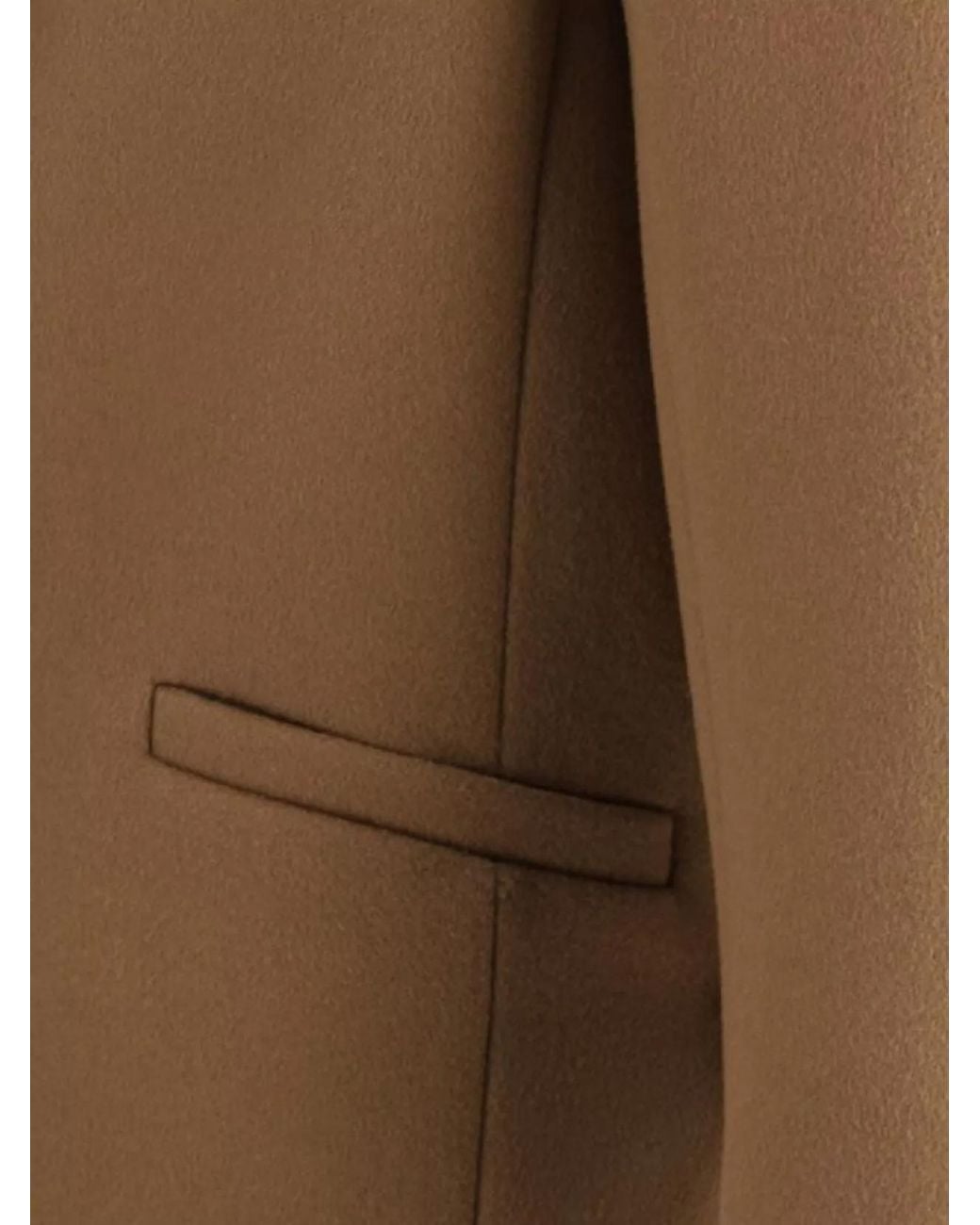 Saint Laurent Natural Wool Regular-Fit Single-Breasted Coat