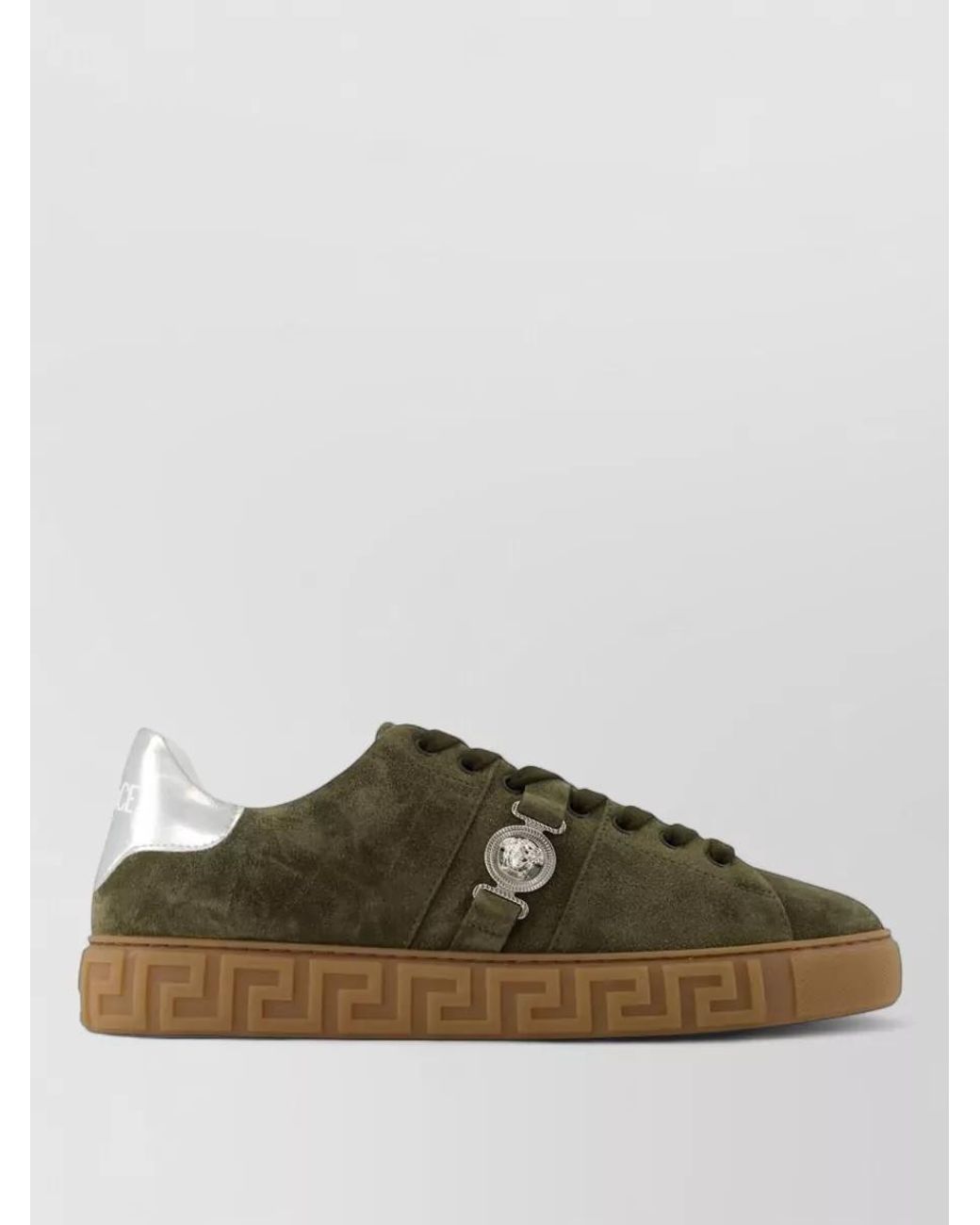 Versace Green Calfskin Low-Top Sneakers for men