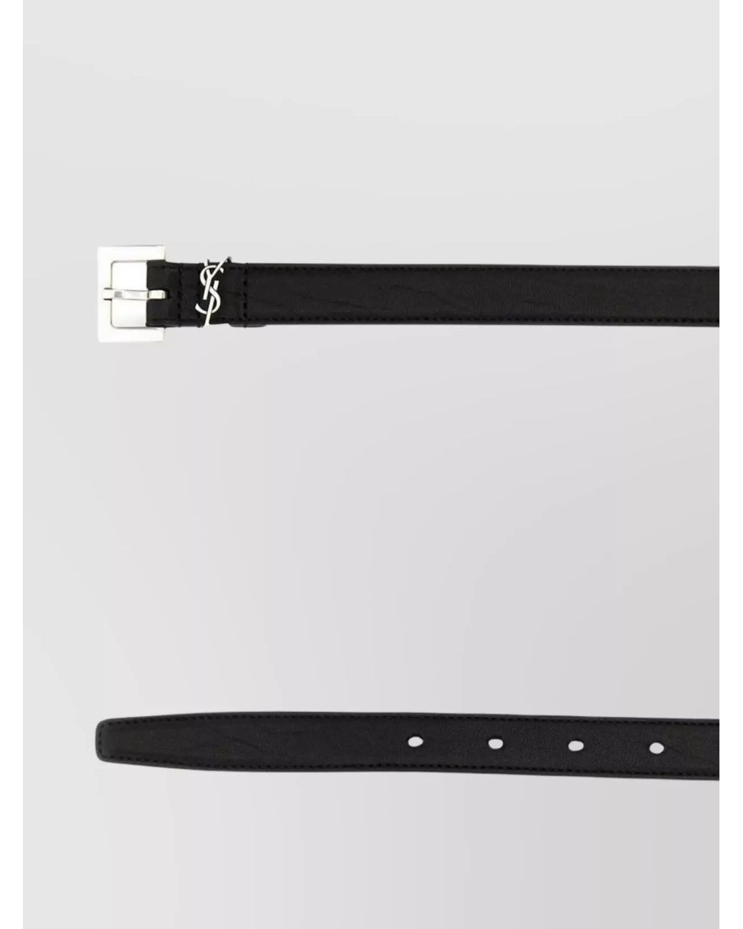 Saint Laurent White Leather Thin Belt for men