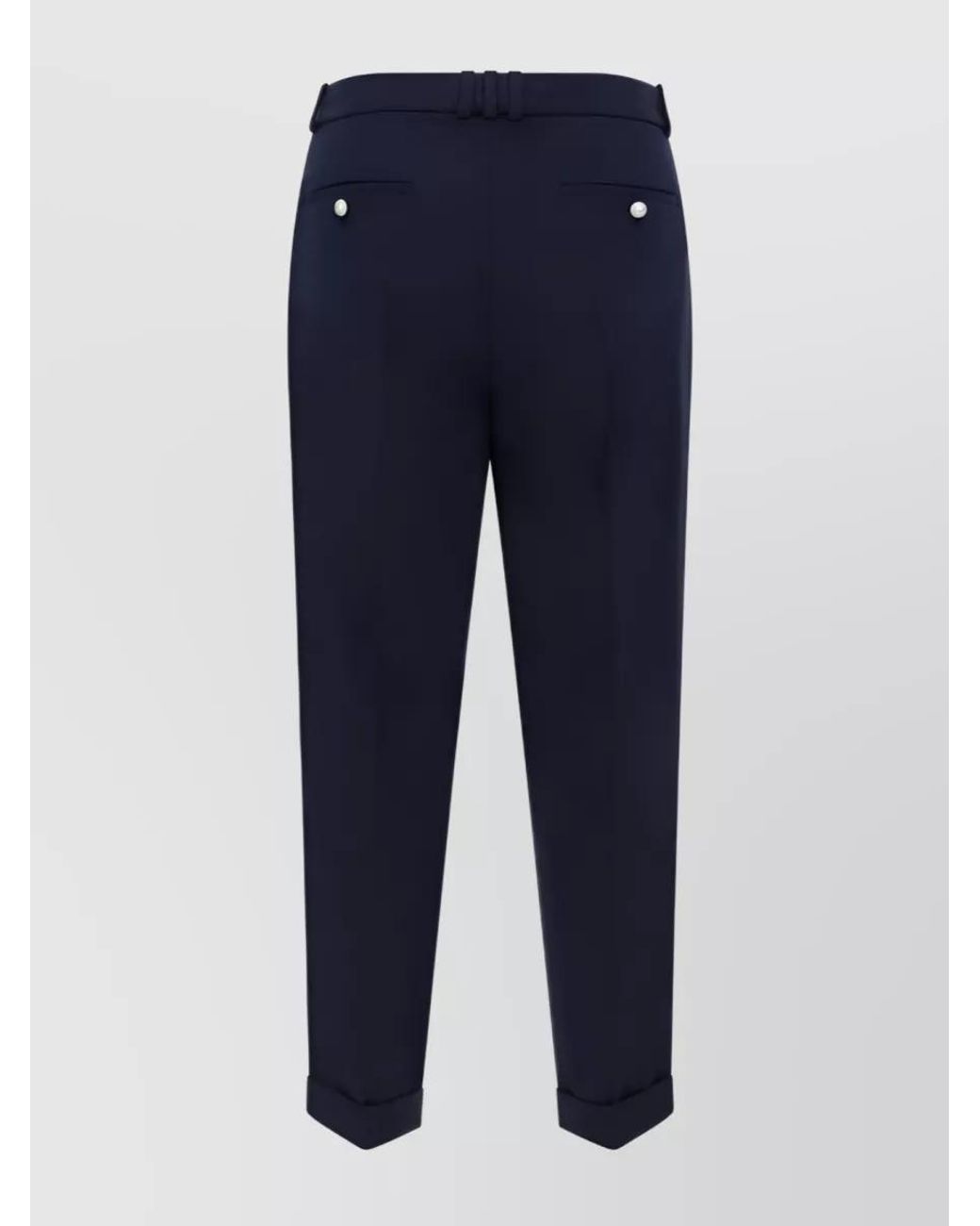 Balmain Blue Wool Straight-Leg Trousers for men