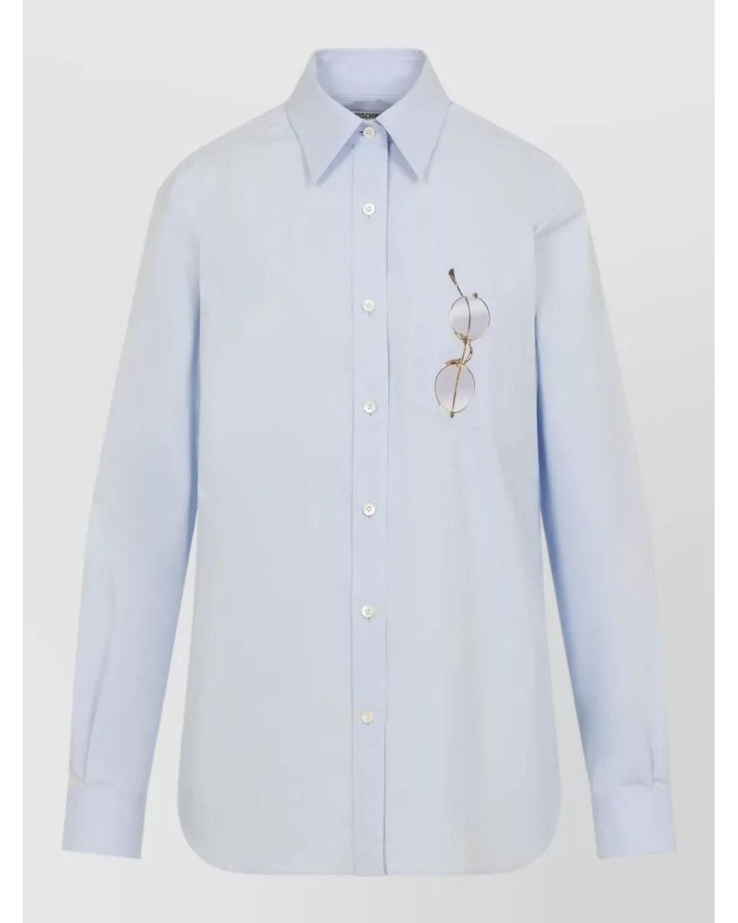 Moschino Blue Cotton Long-Sleeve Shirt