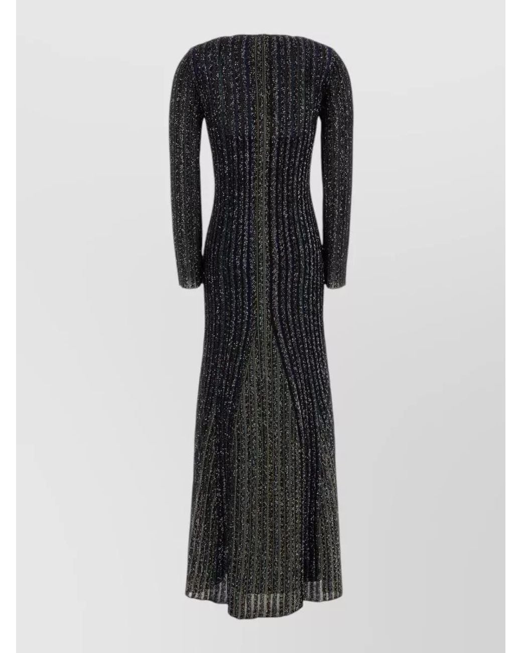 Missoni Black Embroidered Stretch-Knit Maxi Dress