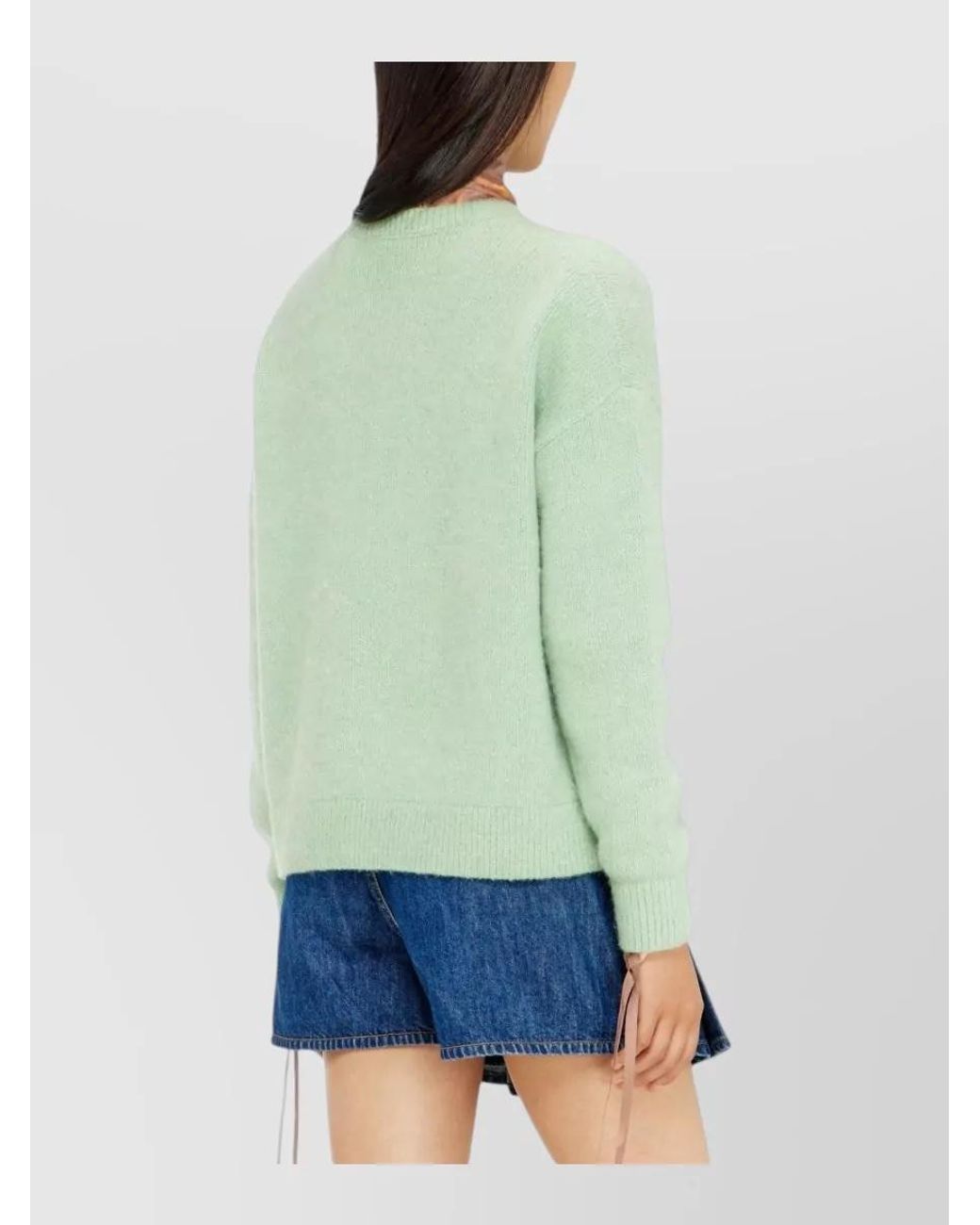 DIESEL Green Wool-Blend Cutout Sweatshirt