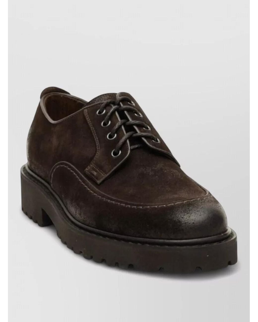 Doucal's Black Leather Derby Shoes for men