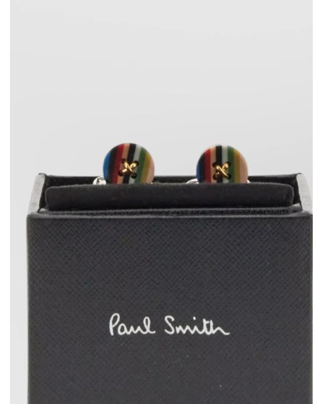 Paul Smith Multicolor Metal Button Stripe Earrings for men