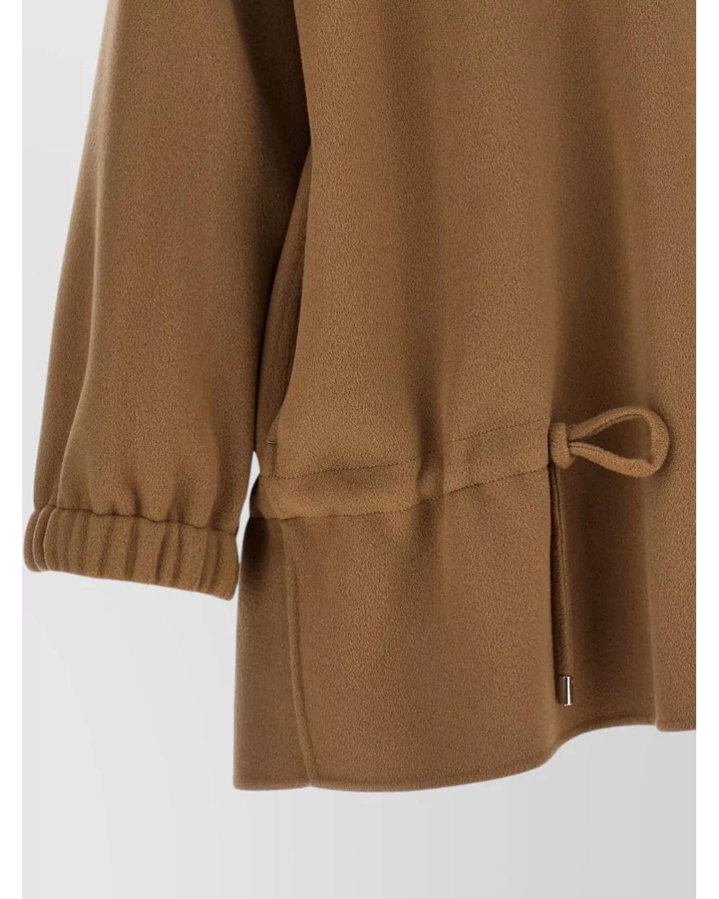 Max Mara Natural Wool Hooded Coat
