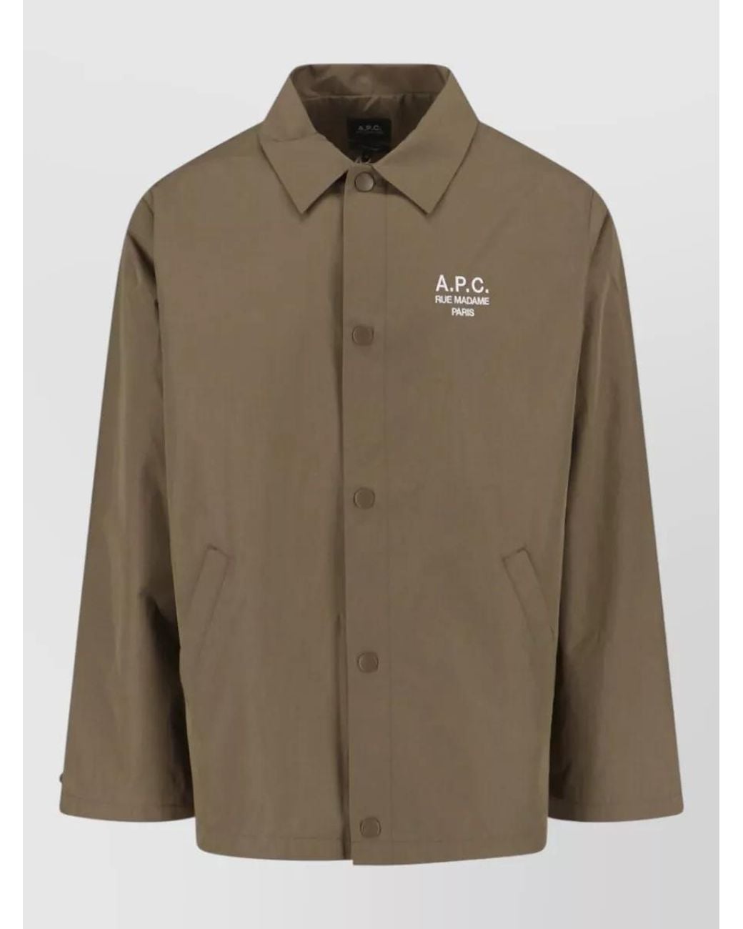A.P.C. Green Single Breasted Coat for men
