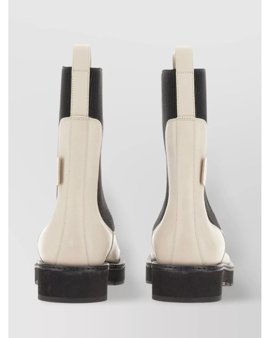 Ferragamo White Leather Chelsea Boots