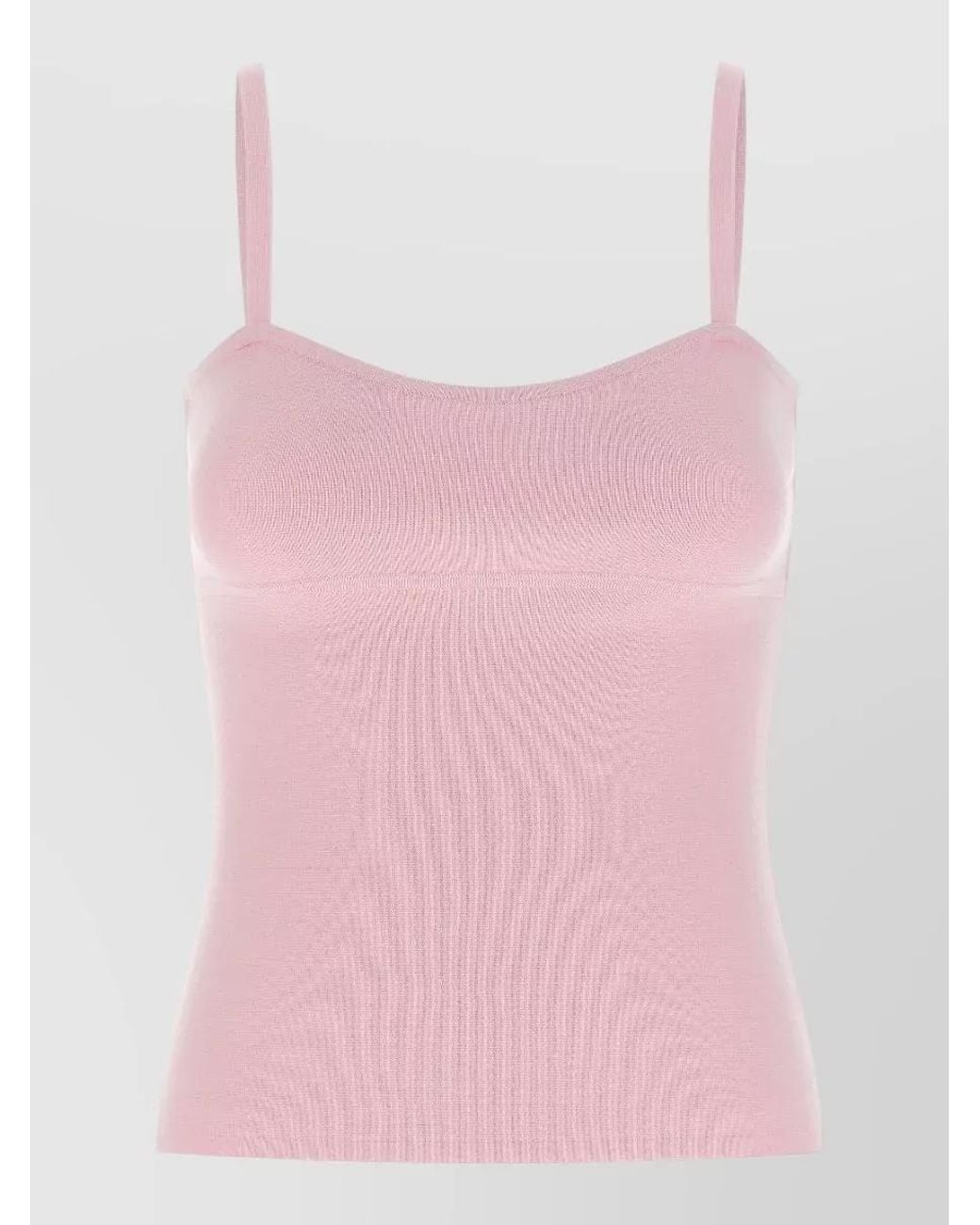 Max Mara Pink Sweetheart Neckline Thin Strap Top