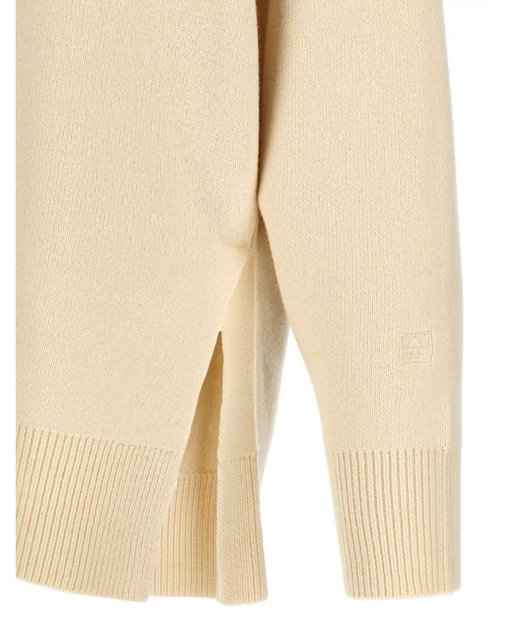 Totême White Wool Cashmere Double-Knit Crew-Neck Jumper
