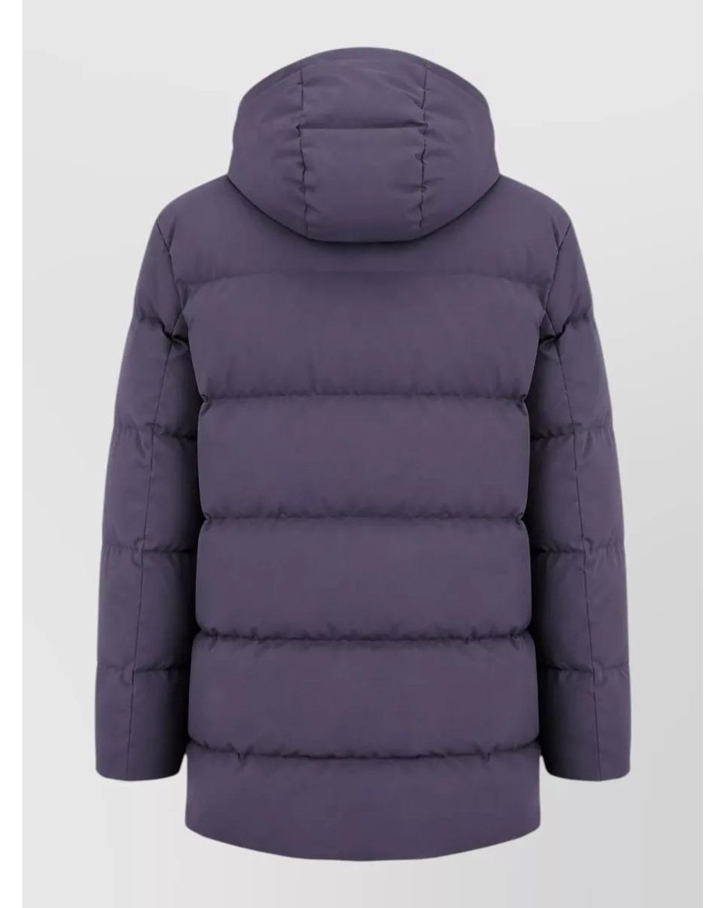 Paul & Shark Purple Quilted Hooded Down Jacket for men