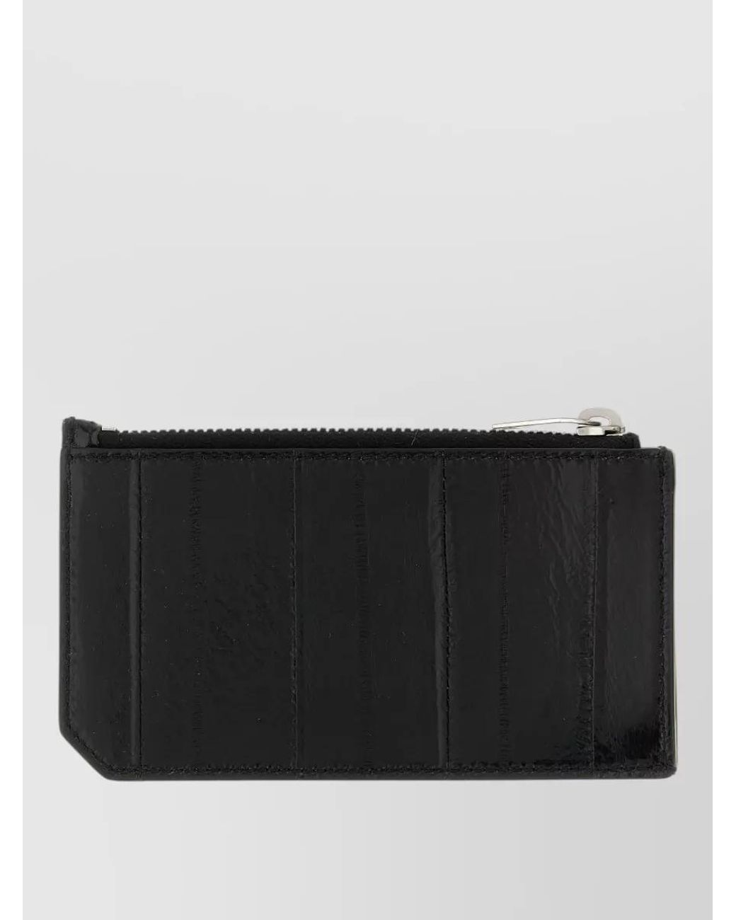 Saint Laurent Black Eel Leather Card Holder for men