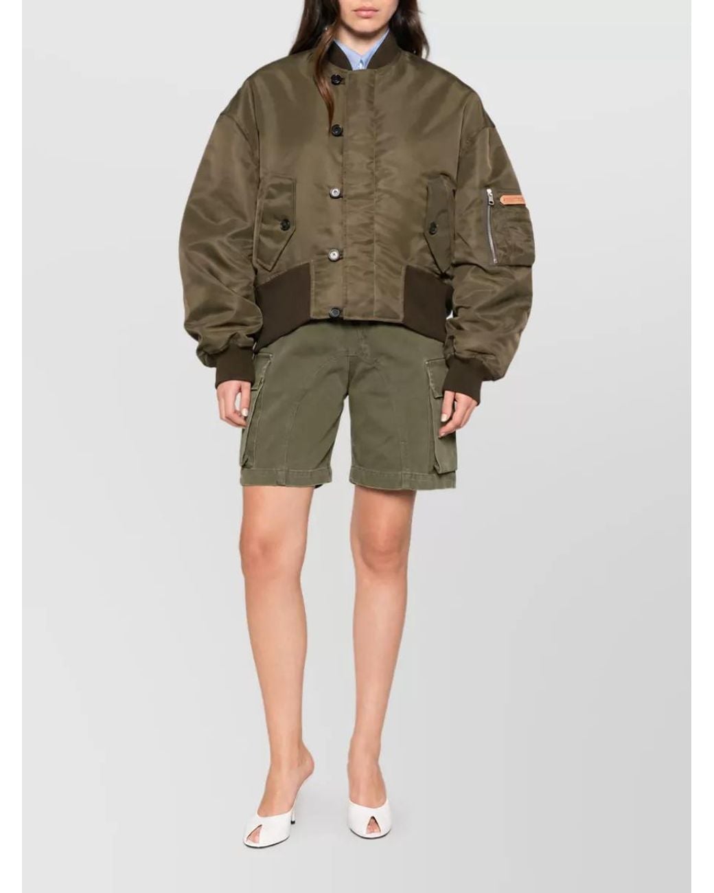 J.W. Anderson Green Nylon Oversized Bomber Jacket