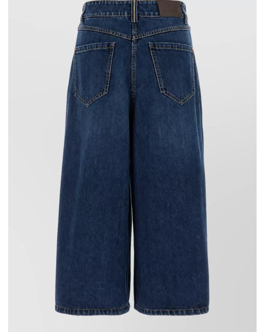 Brunello Cucinelli Blue Denim Wide-Leg Jeans
