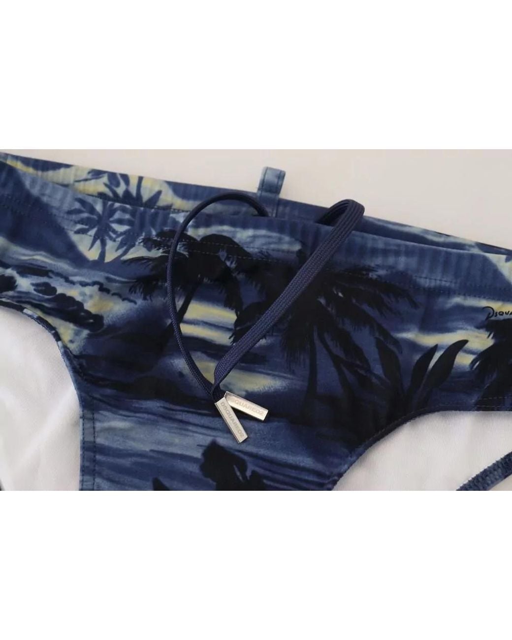 DSquared² Blue Printed Swim Shorts for men