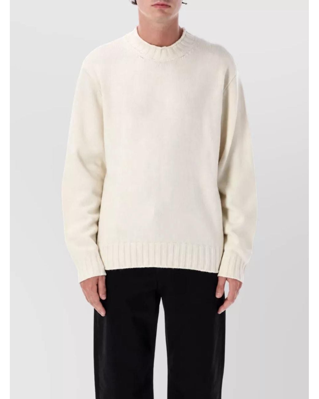 DUNST White Chunky-Knit Roll-Neck Wool-Blend Sweater for men