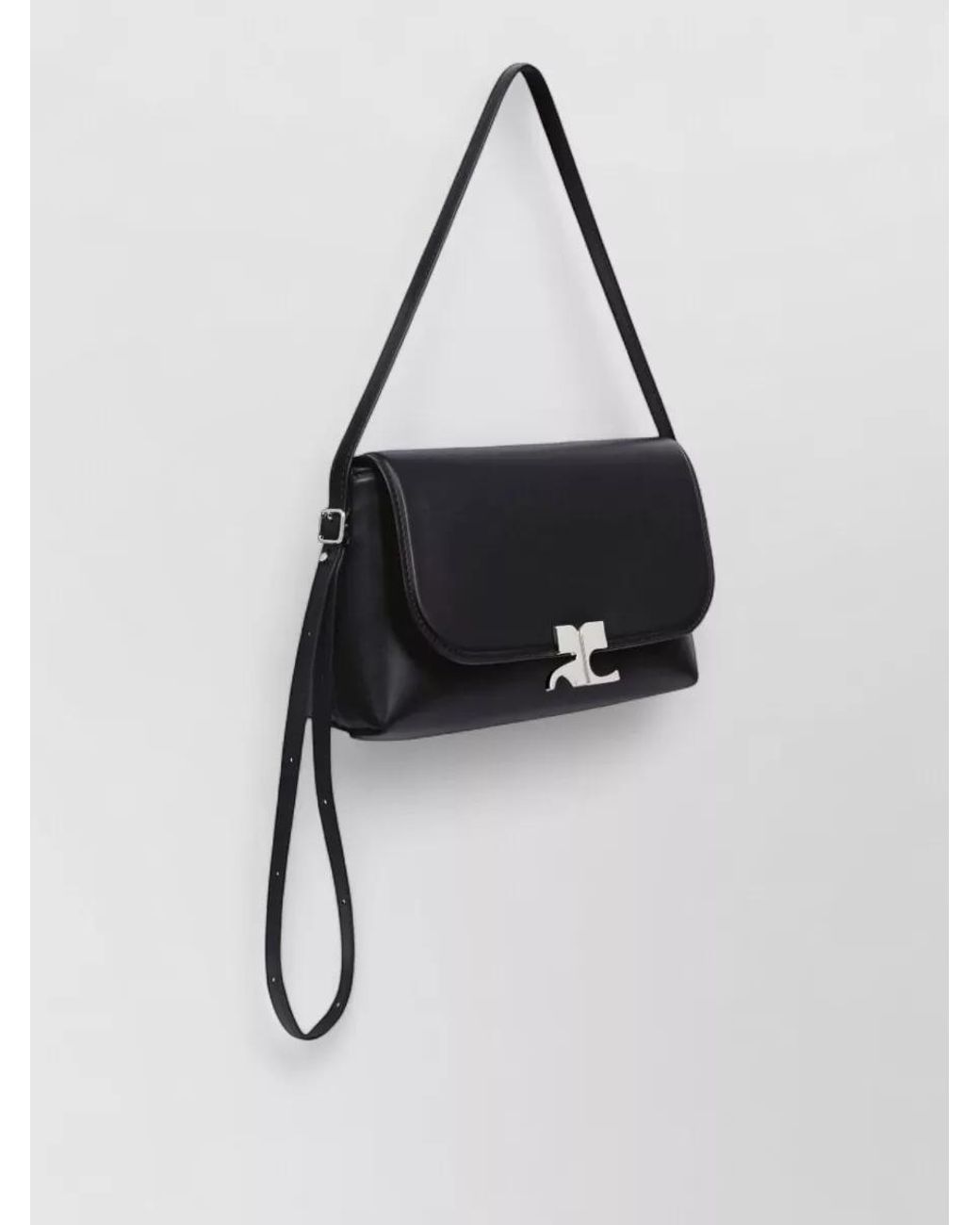 Courreges Black Na Leather Clutch Bag