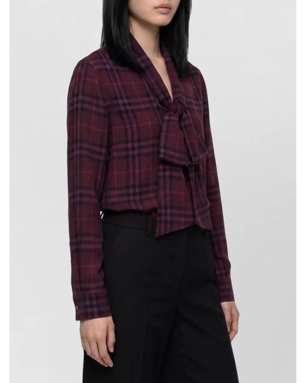 Burberry Red Rhiannon Check Shirt With Scarf