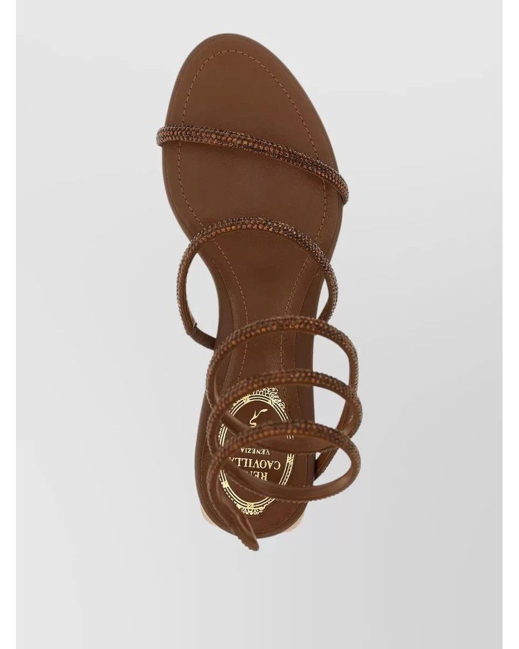 Rene Caovilla Pink Cleo Coiled-Strap Leather Sandals