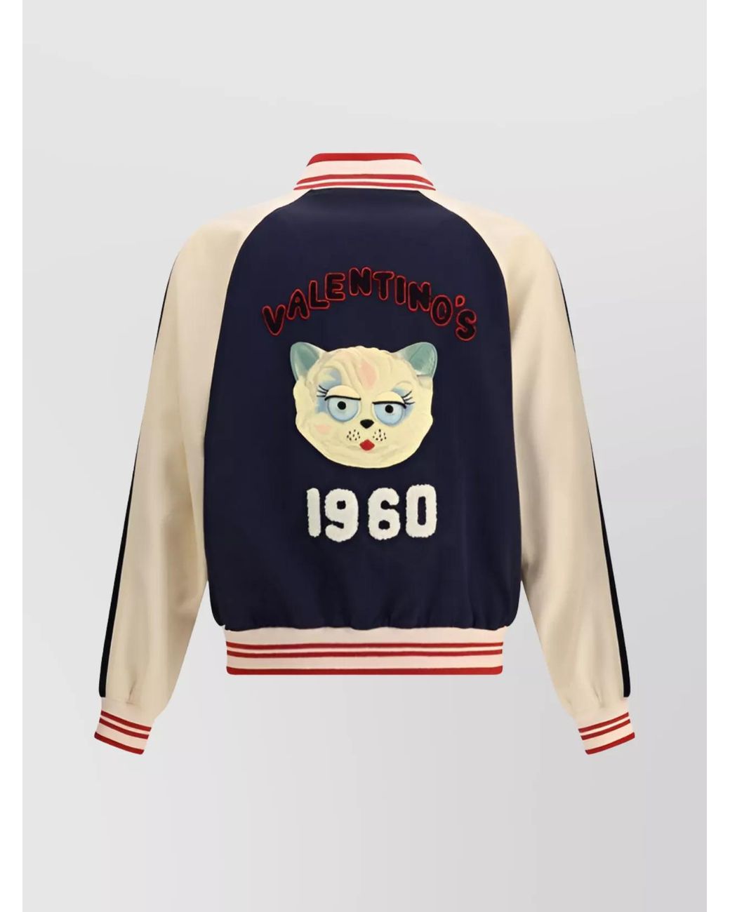 Valentino Blue Wool And Cotton Bomber Jacket for men