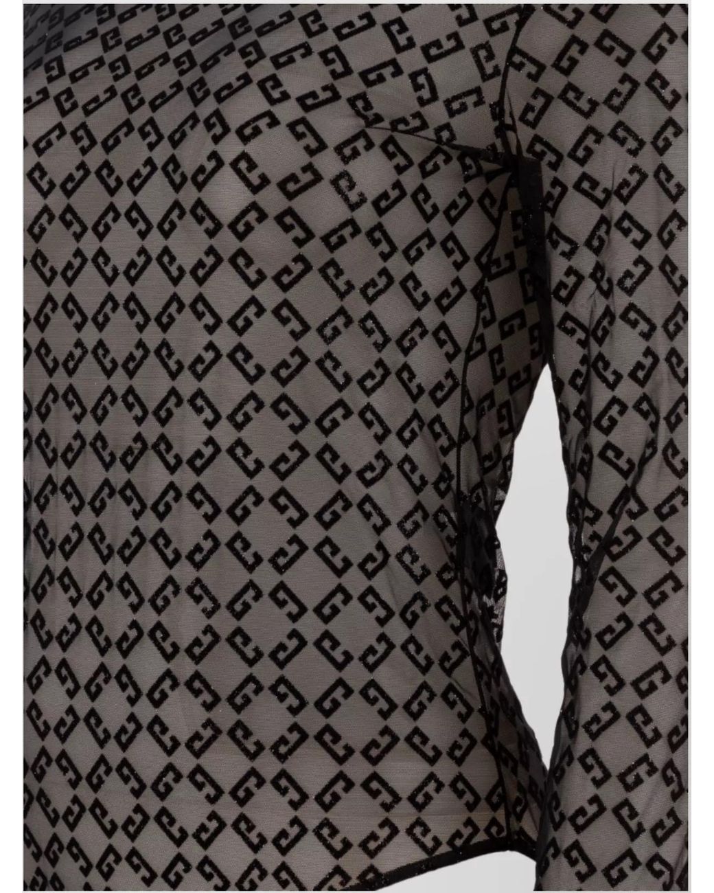 Givenchy Black Monogram Tulle Long-Sleeve Bodysuit