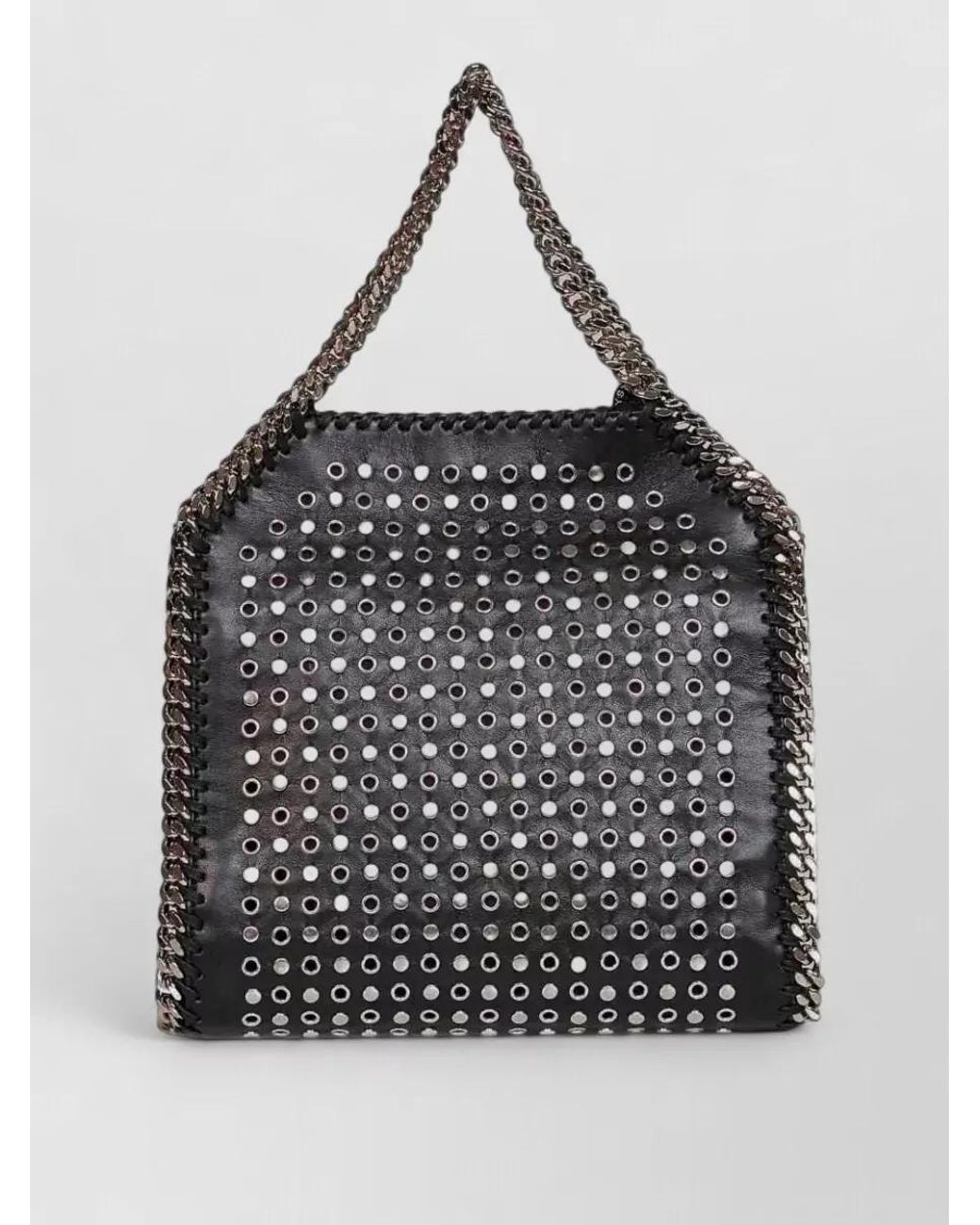 Stella McCartney Black Falabella Mini Alter Mat Studded Tote Bag