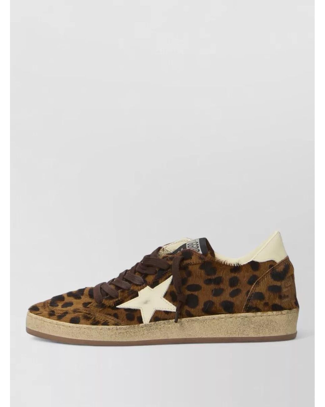 Golden Goose Deluxe Brand Brown Leather Animal-Print Low-Top Sneakers