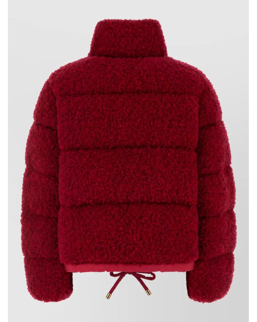 Moncler Red Bouclé Down Jacket