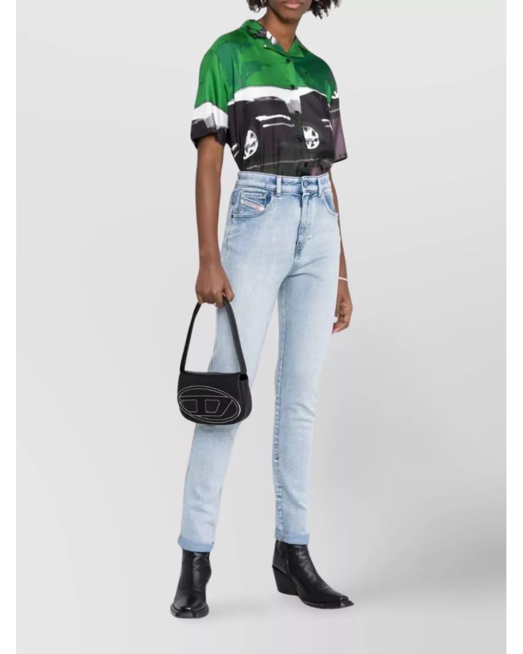 DIESEL Black 1Dr Leather Shoulder Bag