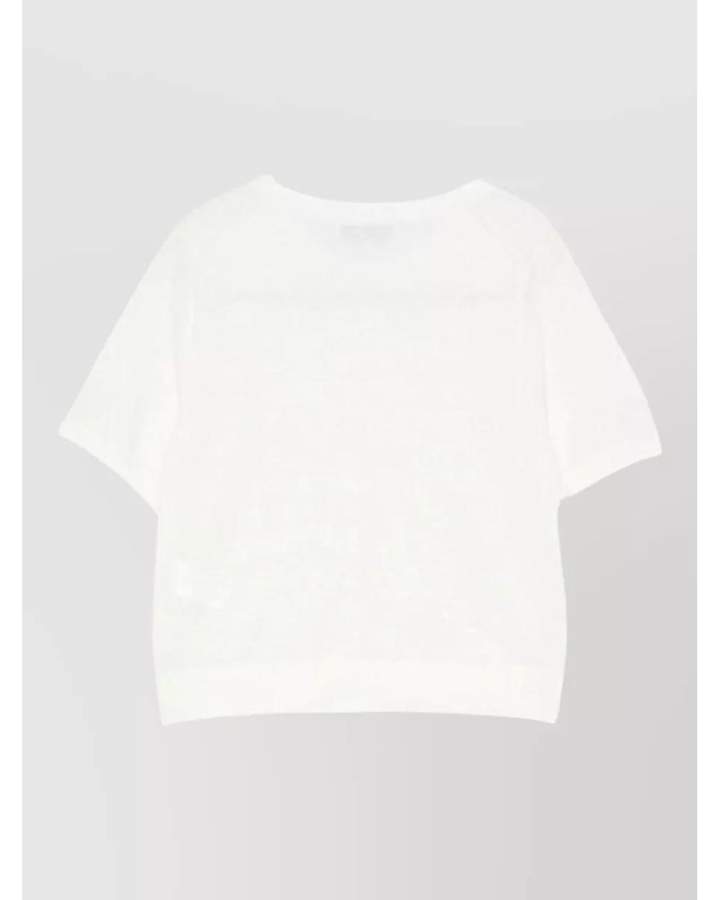 DUNST White Ribbed Knit T Shirt