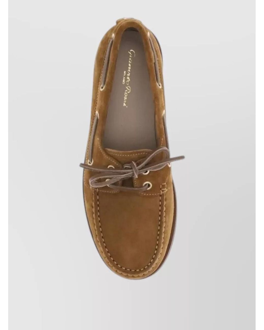 Gianvito Rossi Brown Calf Leather Boat Shoes