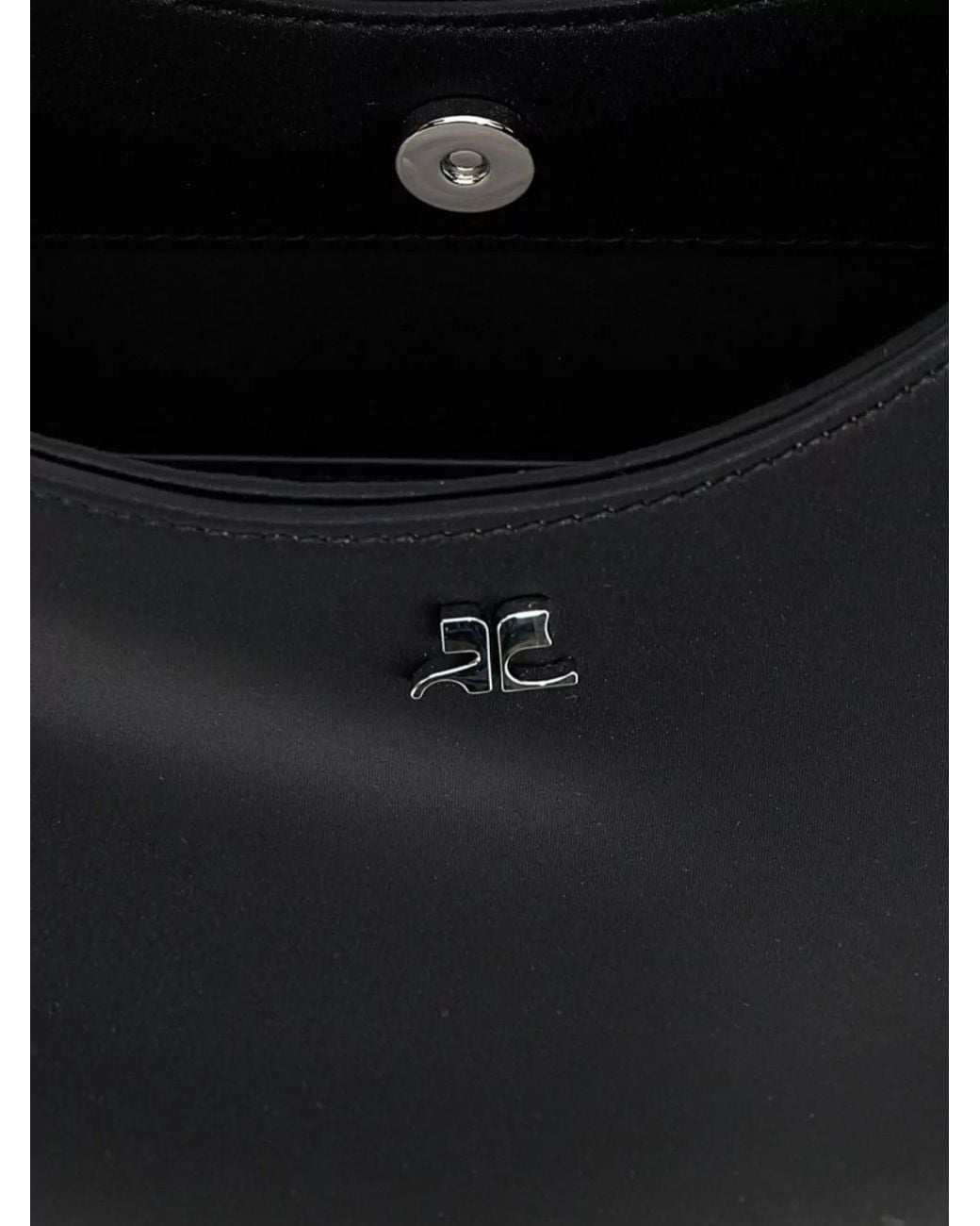 Courreges Black Holy Satin Shoulder Bag