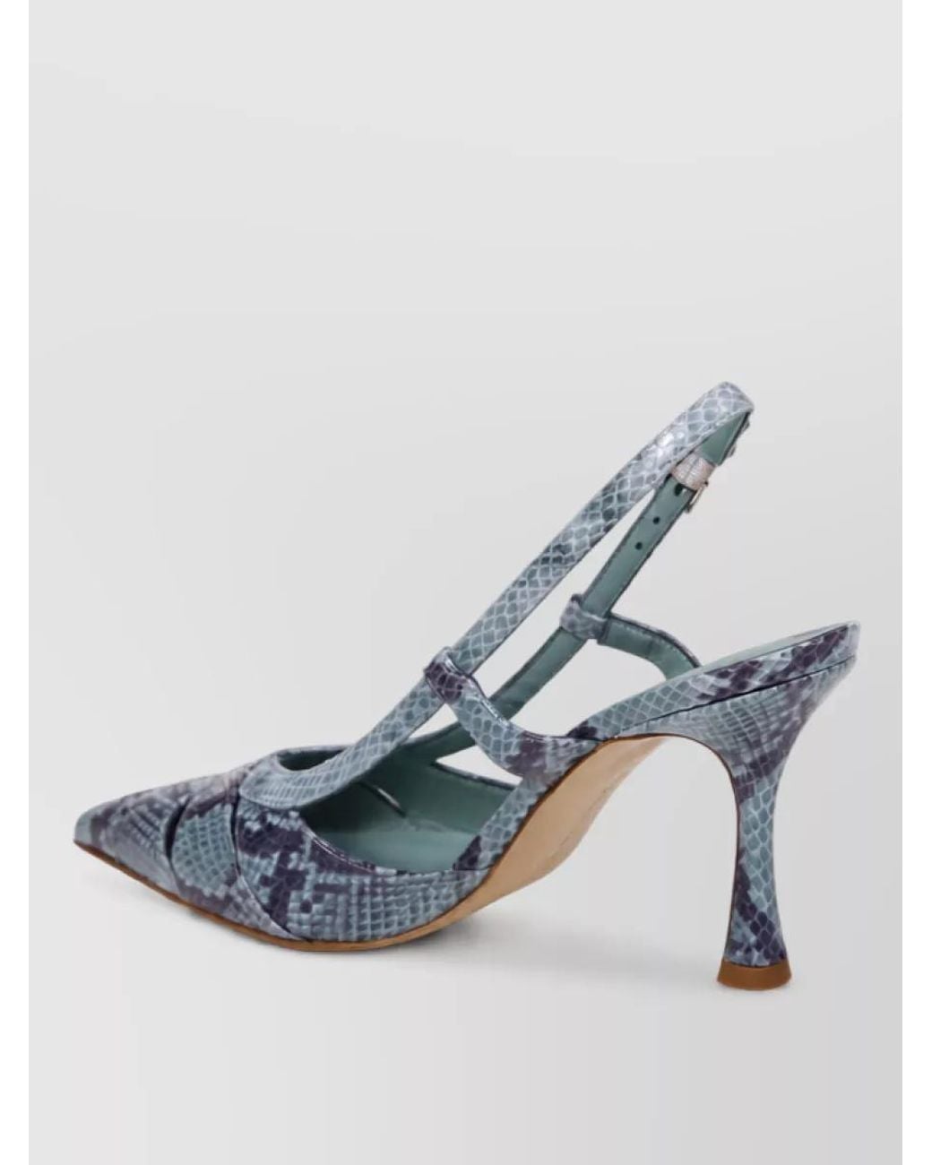 Sergio Levantesi Blue Leather Slingback Mules