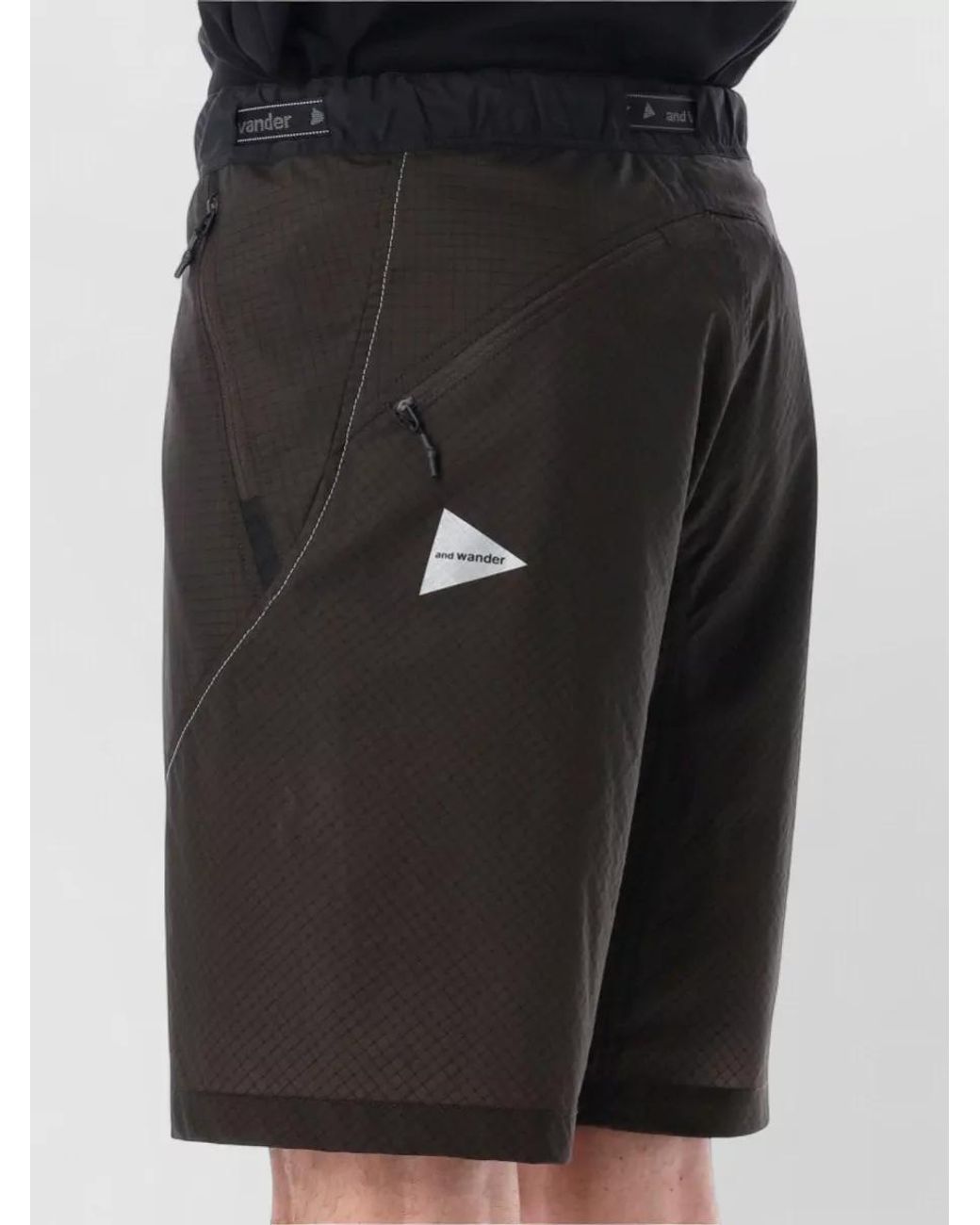 And Wander Black Nylon Cargo Shorts for men